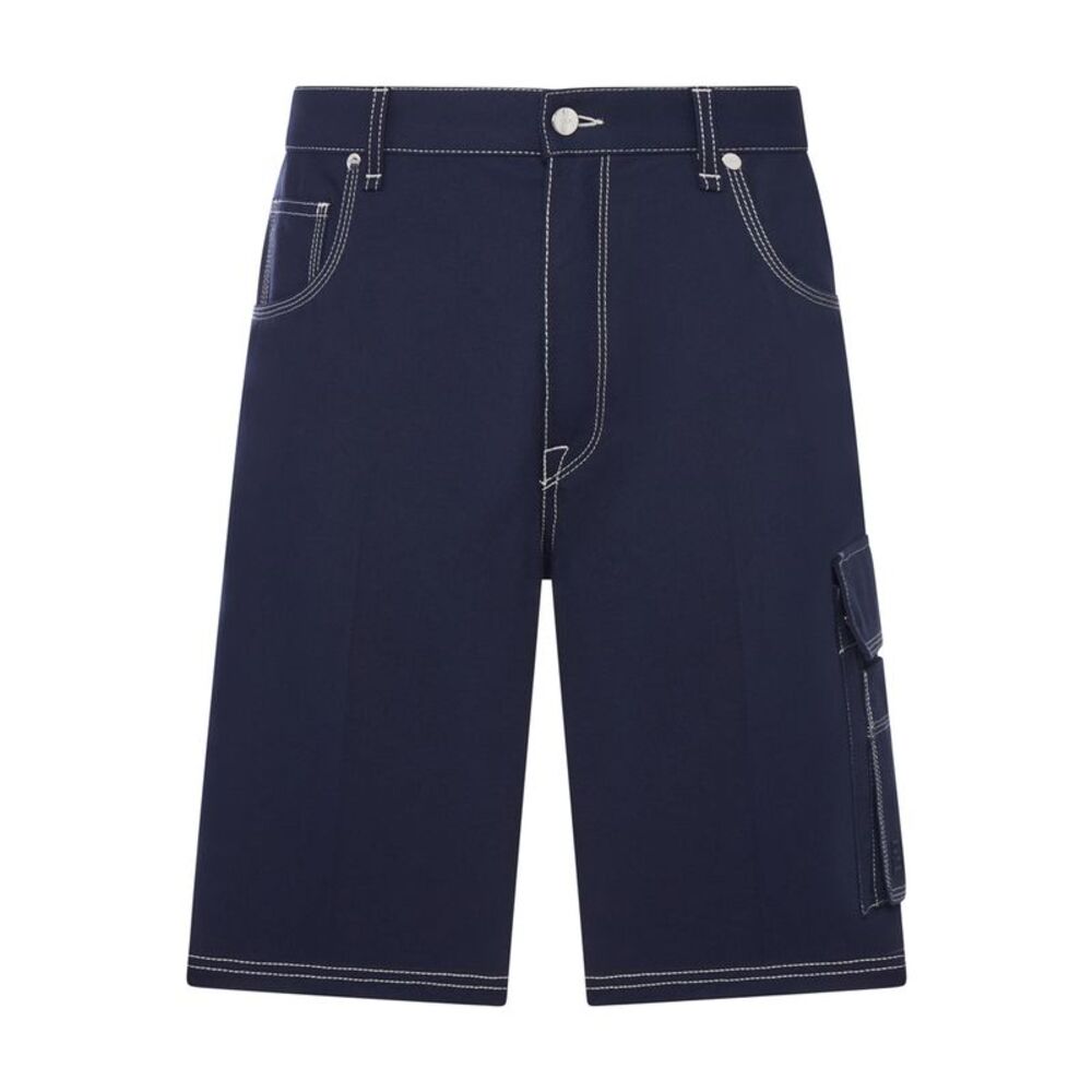 Fendi Men Cotton Canvas Cargo Bermuda Shorts